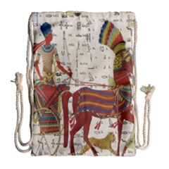 Egyptian Tutunkhamun Pharaoh Design Drawstring Bag (large) by Celenk