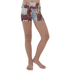 Egyptian Tutunkhamun Pharaoh Design Kids  Lightweight Velour Yoga Shorts by Celenk