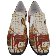 Egyptian Tutunkhamun Pharaoh Design Women Slip On Heel Loafers