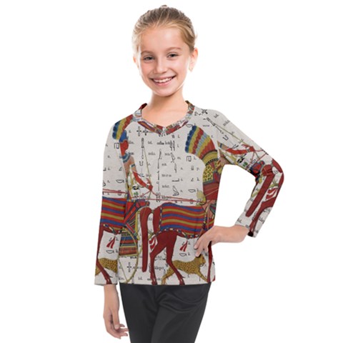 Egyptian Tutunkhamun Pharaoh Design Kids  Long Mesh Tee by Celenk