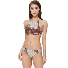 Egyptian Tutunkhamun Pharaoh Design Banded Triangle Bikini Set by Celenk