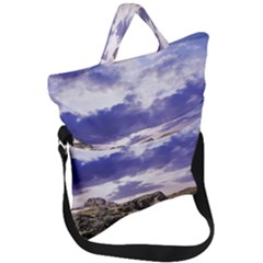 Mountain Snow Landscape Winter Fold Over Handle Tote Bag