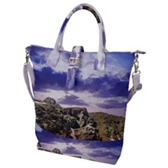 Mountain Snow Landscape Winter Buckle Top Tote Bag by Celenk