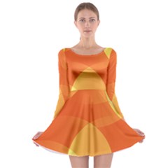 Abstract Orange Yellow Red Color Long Sleeve Skater Dress by Celenk