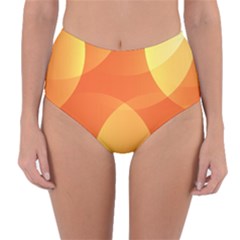 Abstract Orange Yellow Red Color Reversible High-waist Bikini Bottoms by Celenk