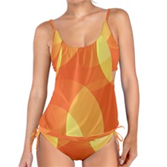 Abstract Orange Yellow Red Color Tankini Set by Celenk