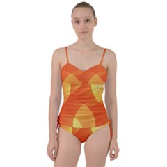 Abstract Orange Yellow Red Color Sweetheart Tankini Set by Celenk