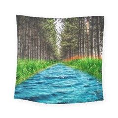 River Forest Landscape Nature Square Tapestry (small) by Celenk