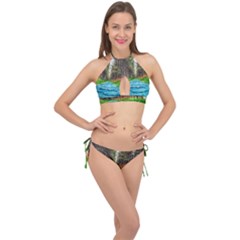 River Forest Landscape Nature Cross Front Halter Bikini Set by Celenk