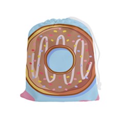 Dessert Food Donut Sweet Decor Chocolate Bread Drawstring Pouch (xl) by Uceng