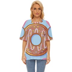 Dessert Food Donut Sweet Decor Chocolate Bread Oversized Basic Tee by Uceng
