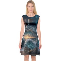 Fantasy People Mysticism Composing Fairytale Art 2 Capsleeve Midi Dress