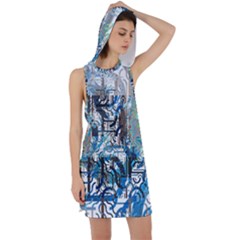 Abstract Acrylic Color Texture Watercolor Creative Racer Back Hoodie Dress by Uceng