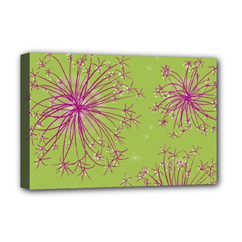 Dandelion Flower Background Nature Flora Drawing Deluxe Canvas 18  X 12  (stretched) by Uceng