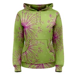 Dandelion Flower Background Nature Flora Drawing Women s Pullover Hoodie by Uceng