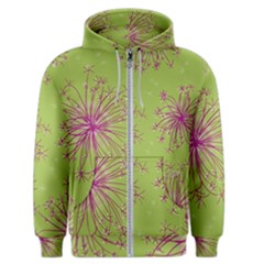 Dandelion Flower Background Nature Flora Drawing Men s Zipper Hoodie by Uceng