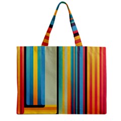 Colorful Rainbow Striped Pattern Stripes Background Zipper Mini Tote Bag