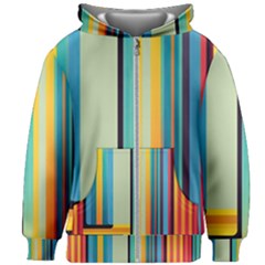 Colorful Rainbow Striped Pattern Stripes Background Kids  Zipper Hoodie Without Drawstring