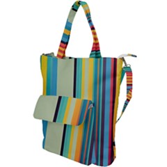 Colorful Rainbow Striped Pattern Stripes Background Shoulder Tote Bag