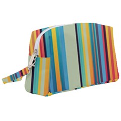 Colorful Rainbow Striped Pattern Stripes Background Wristlet Pouch Bag (large)