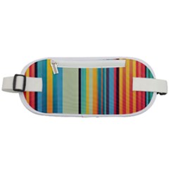 Colorful Rainbow Striped Pattern Stripes Background Rounded Waist Pouch