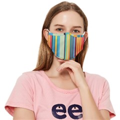 Colorful Rainbow Striped Pattern Stripes Background Fitted Cloth Face Mask (adult) by Uceng