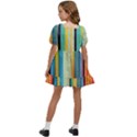 Colorful Rainbow Striped Pattern Stripes Background Kids  Short Sleeve Dolly Dress View4