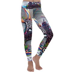 Abstract Art Psychedelic Art Experimental Kids  Lightweight Velour Classic Yoga Leggings by Uceng