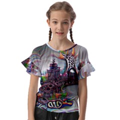 Abstract Art Psychedelic Art Experimental Kids  Cut Out Flutter Sleeves