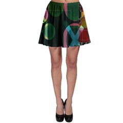 Abstract Color Texture Creative Skater Skirt