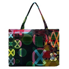 Abstract Color Texture Creative Zipper Medium Tote Bag