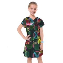 Abstract Color Texture Creative Kids  Drop Waist Dress