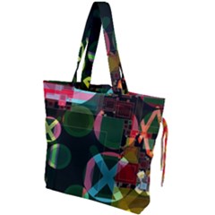 Abstract Color Texture Creative Drawstring Tote Bag by Uceng
