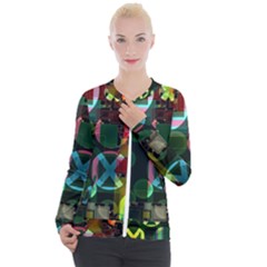 Abstract Color Texture Creative Casual Zip Up Jacket by Uceng