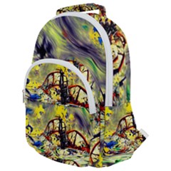 Abstract Arts Psychedelic Art Experimental Rounded Multi Pocket Backpack by Uceng