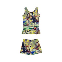 Abstract Arts Psychedelic Art Experimental Kids  Boyleg Swimsuit