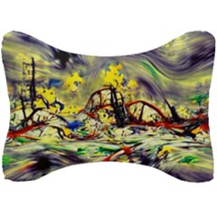 Abstract Arts Psychedelic Art Experimental Seat Head Rest Cushion by Uceng