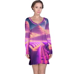 Fantasy Art Wallpaper Artwork Desktop Long Sleeve Nightdress by Uceng