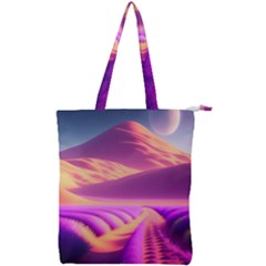 Fantasy Art Wallpaper Artwork Desktop Double Zip Up Tote Bag