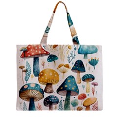 Mushroom Forest Fantasy Flower Nature Zipper Mini Tote Bag by Uceng