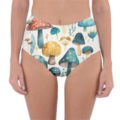 Mushroom Forest Fantasy Flower Nature Reversible High-waist Bikini Bottoms by Uceng