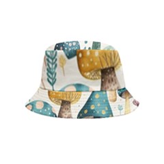 Mushroom Forest Fantasy Flower Nature Inside Out Bucket Hat (kids) by Uceng