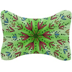 Flower Mandala Art Drawing Spring Background Seat Head Rest Cushion by Uceng