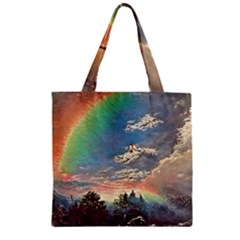 Abstract Art Psychedelic Arts Experimental Zipper Grocery Tote Bag by Uceng