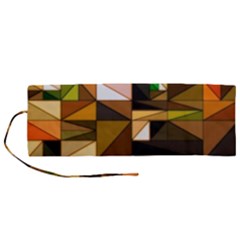 Abstract Experimental Geometric Shape Pattern Roll Up Canvas Pencil Holder (m)