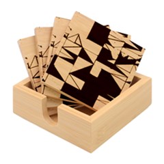 Abstract Experimental Geometric Shape Pattern Bamboo Coaster Set by Uceng