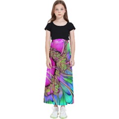 Abstract Art Psychedelic Experimental Kids  Flared Maxi Skirt by Uceng