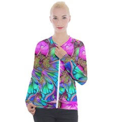 Abstract Art Psychedelic Experimental Casual Zip Up Jacket by Uceng