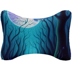 Blue Forrest Jungle,tree Trees Nature Landscape Seat Head Rest Cushion by Uceng