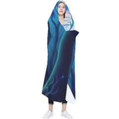 Blue Forrest Jungle,tree Trees Nature Landscape Wearable Blanket by Uceng